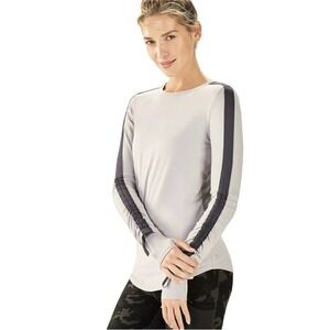 Fabletics Women's Cashel Cinch Long Sleeve Light Workout Top Gray Size Small